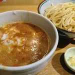 鼈 - 濃厚魚介辛つけ麺+味玉 1000円