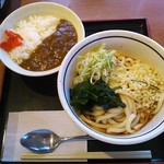 山田うどん食堂 - ミニカレー丼と冷やしたぬきうどん