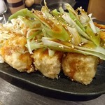 鶏にはちや - 揚げ豆腐　葱にんにくダレ