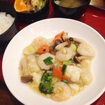 金與食堂 - ムキエビと季節野菜のチーズ炒め
            Ａ定食