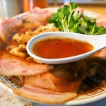 サバ６製麺所 - サバ醤油そば（スープ）