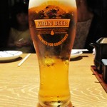 Yakitori Kinzan - 飲み放題 の 生ビール。　　　　　　　2017.08.16