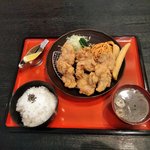 ふじやからあげ - 唐揚げ定食（にんにく・大）
