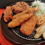 ふじやからあげ - エビフライ＆カニクリームコロッケ（アップ）