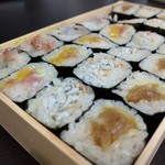 天史朗鮨 - お土産細巻き（時価）（かんぴょう巻き、シラスと鰹節巻き、トロたく巻き、イカの塩辛巻き）