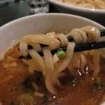 創麺業　磯部水産 - エビちゃん＆ブリちゃんつけ麺/麺リフト