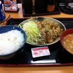 吉野家 - 豚生姜焼定食（豚汁に変更）600円