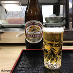 千登利亭 - 先ずは瓶ビール