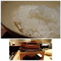 しらに田 - ◆「土鍋ご飯」。ご飯はツヤツヤで美味しい。