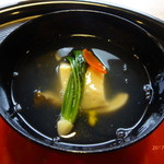 京料理 かじ - 豆乳豆腐とエリンギ等の薄餡かけのお椀