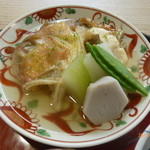 京料理 かじ - ぐじの酒蒸し、冬瓜・小芋・くだごぼう・白ずいき・きぬさや添え