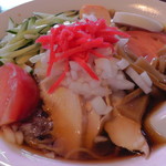 幸味亭 - H29年8月、和風の冷たい醤油ラーメン大盛り（700円）