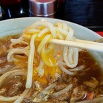 つけそば 丸長 - 生卵を絡める