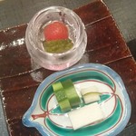 おおたに - きゅうりのぬか漬け、大根の柚子漬け、長芋のわさび漬け