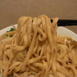 背脂煮干しそば　晴 - 『再訪』晴二郎は太麺平打ち(*^^)v