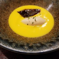 Restaurant つじ川 - 南瓜の冷たいスープとフォアグラムース