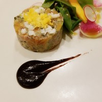 Restaurant つじ川 - サーモン、アボカドとしば漬けのタルタル？