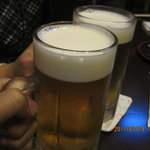 すみや - フロントナイン生ビールでスタートです