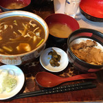 Kinsei An - カレー蕎麦とミニ生姜焼き丼