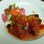 パークサイドカフェ - タンドリーチキン 野菜のカポナータソース