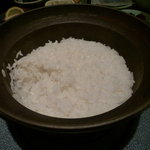 蟹御殿 - ②【朝食①】南部鉄器釜で炊いたご飯、今回もツヤツヤ♪