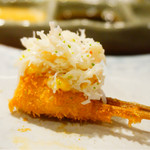 串かつ あーぼん - 里芋 蟹と柚味噌のせ