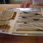 千松しま - 本日の厳選素材 "銀宝"と"鯊"。