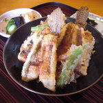 千松しま - 鯊と銀宝の天丼。