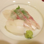 一魁 - イカと鯛のお造り