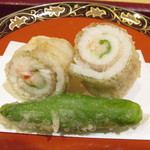 一魁 - キスの海老巻き