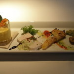 マザーエスタ - Bランチの前菜　ムースとテリーヌとクレープとフリット