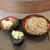 名代 富士そば - ナムル丼セット、蕎麦大盛り。