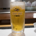 Miyoshi Sushi - 2017.8 生ビール 一番搾り 中（500円）