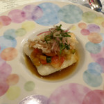 モナリザ - 佐土原ナスと昆布しめをした甘鯛のポワレ　ミルフイーユ仕立て