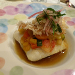 モナリザ - 佐土原ナスと昆布しめをした甘鯛のポワレ　ミルフイーユ仕立て