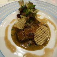 モナリザ 丸の内店 - 姫アワビのやわらか煮のムニエル。柚子コショウ風味　レンズ豆のサラダ添え