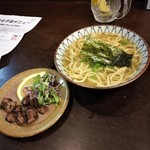 鳥料理 青喜 - 砂ずり480円とかけそば480円