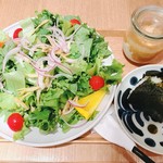 家カフェ おたま - 2017/08/21 豆腐サラダ・高菜おむすび