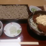 日本そば あけの蕎 - 冷蕎麦とソースヒレカツ丼セット　980円