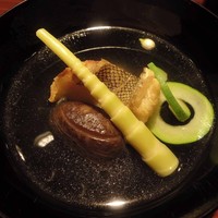 紀風 - アイナメ，若竹，瓜のお椀
