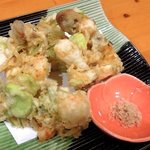 あじ彩 - あじ彩 「そら豆と海老のかき揚げ」