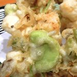 あじ彩 - あじ彩 「そら豆と海老のかき揚げ」