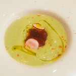 冷製アボカドライムヴルーテ & ズワイ蟹のリエット