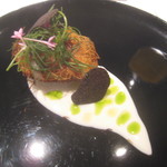 ル・ヴァンキャトル - 鮎のカダイフ包み　ジャガイモソース