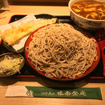 味奈登庵 - カレー南蛮そば大盛り別盛り＋穴子天ぷら！