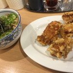 布施 細見商店 - 満足セット（焼豚丼、唐揚げ3ケ）（￥450）
