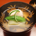 木山 - 椀　帆立真じょ　加賀太胡瓜　オクラ