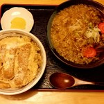 そば処　山﨑 - 半玉そば　たぬき＋ミニカツ丼　450円＋550円