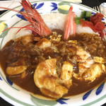 レストランＭＩＴＡ - シーフードカレー
蟹肉もちょこりんと2本のってます