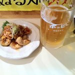 杉田もつ肉店 - コブクロ刺し300円とホッピー